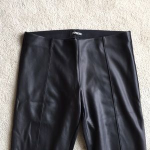 NWT Express black legging w/ faux leather front